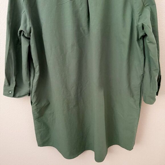 TUCKERNUCK POMANDER PLACE | Green Polly Oxford Shirt Dress Collared | Size XXL - Picture 7 of 9